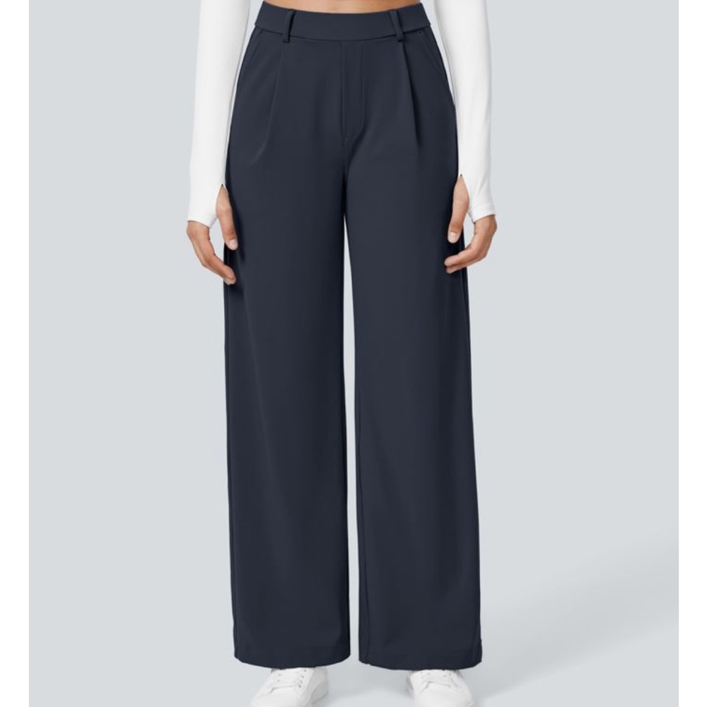Women's Navy Wide-Leg Pants